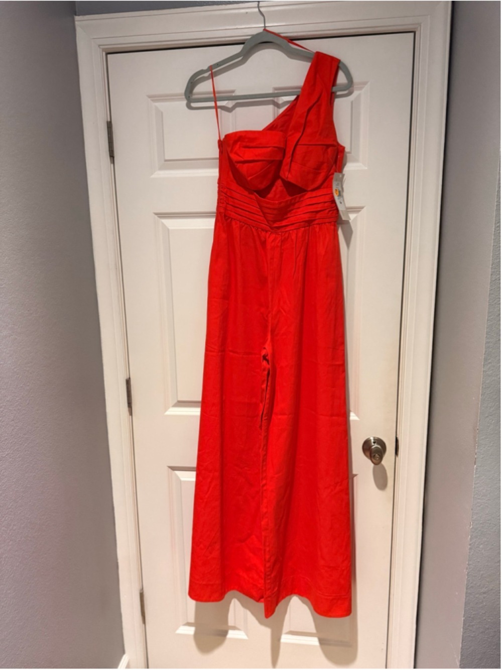 Women's AMUR One-Shoulder Cutout Jumpsuit Size 4 Orange - Picture 3 of 8